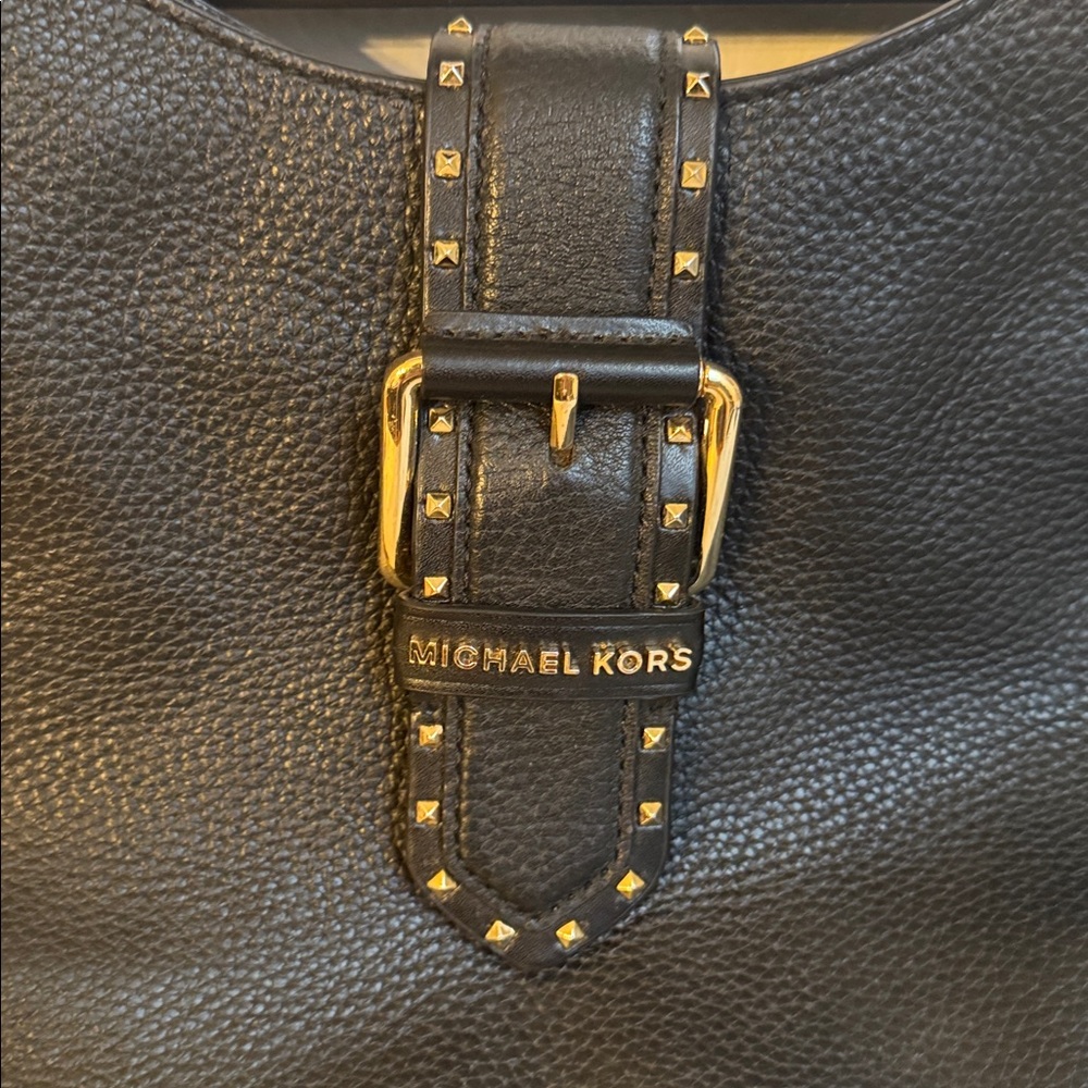 Michael Kors Black Pebbled Leather Hobo Bag - Picture 2 of 3